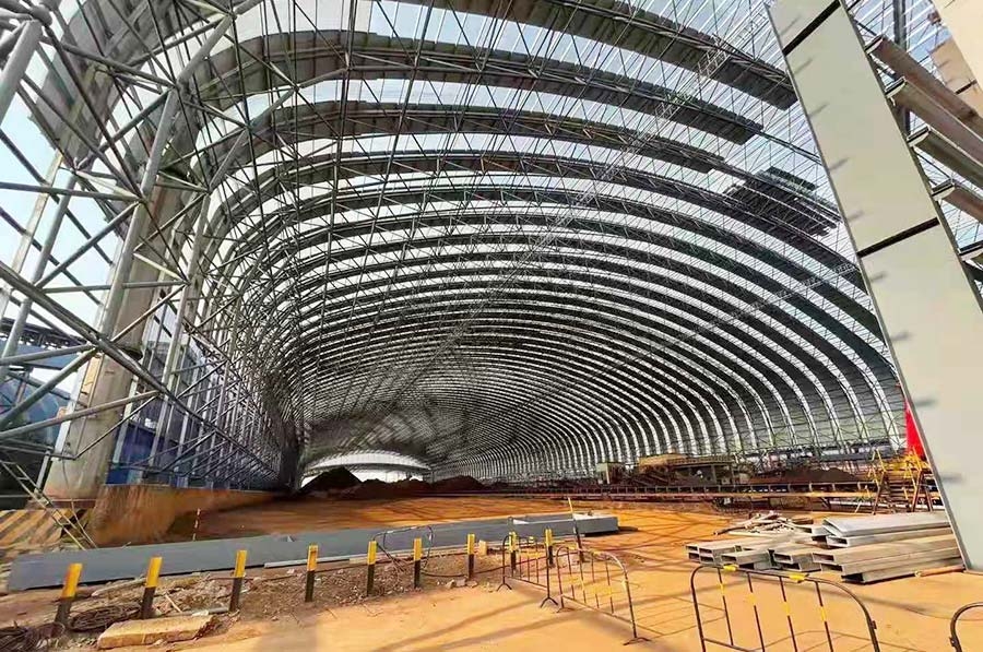 福建省閩光股份集團有限公司燒結(jié)南區(qū)一次料場封閉大棚網(wǎng)架